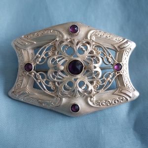 Silver & Amethyst Vintage Broach